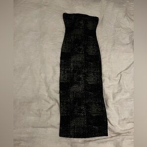 Black Bead Strapless Dress - Elegant Black